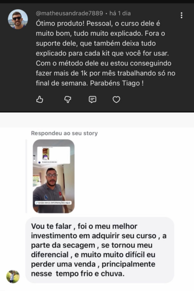 Depoimento de aluno